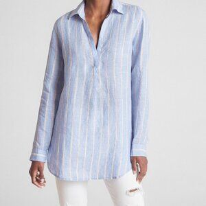Gap Boyfriend Popover Tunic Shirt in Linen Size XS